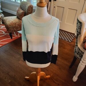 Club Monaco Color Block Sweater - Blue, White, Black